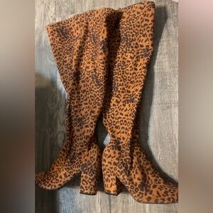 Torrid Leopard Print Heeled Boots